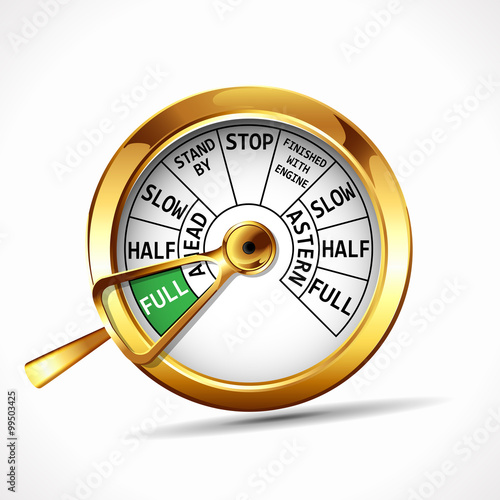 Engine room telegraph - Full ahead concept
