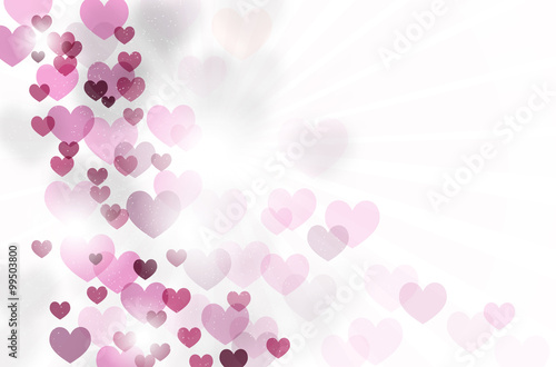 Abstract background with hearts and copy space