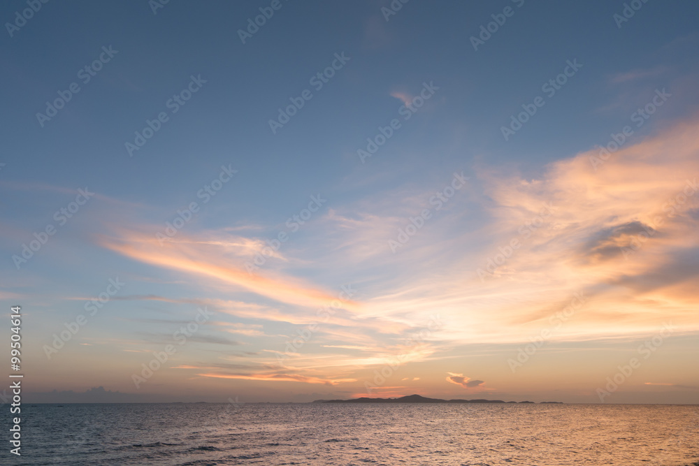 Sea and sky at sunset from Thailand beach