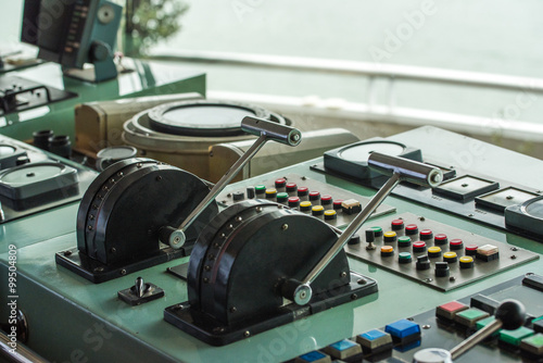 Interior of Cockpit of a cruise ship on the Yangtze River