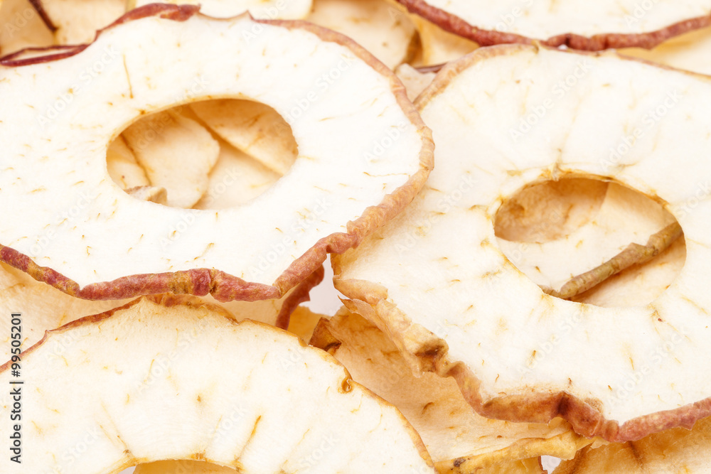 background of dried apple slices, close up background of dried apple slices, close up