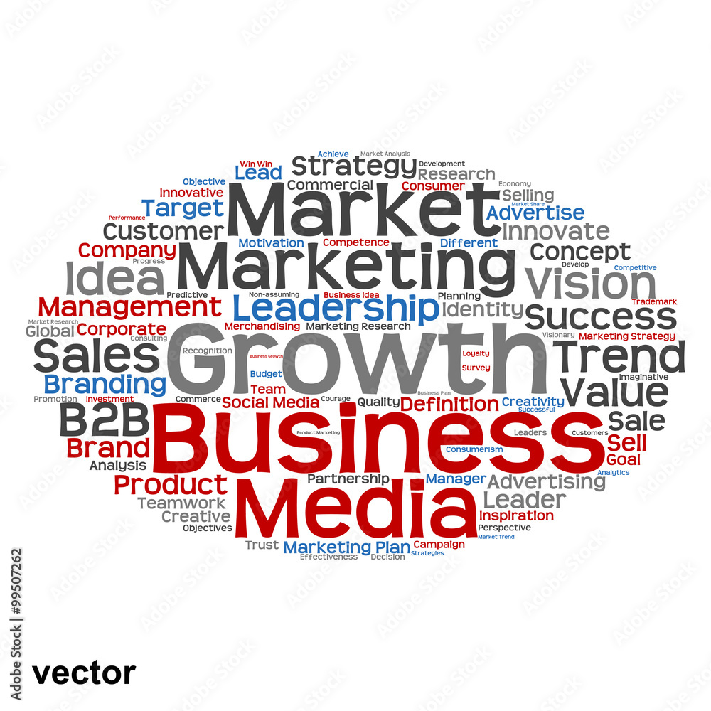 Vector conceptual business marketing word cloud Vector conceptual business marketing word cloud
