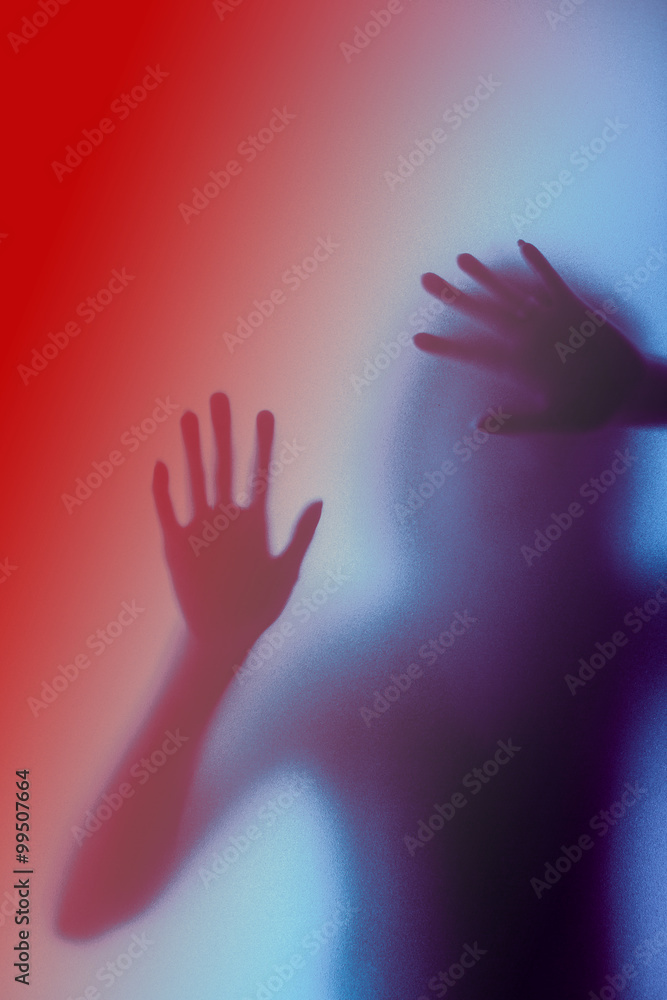  silhouette of action of woman scream