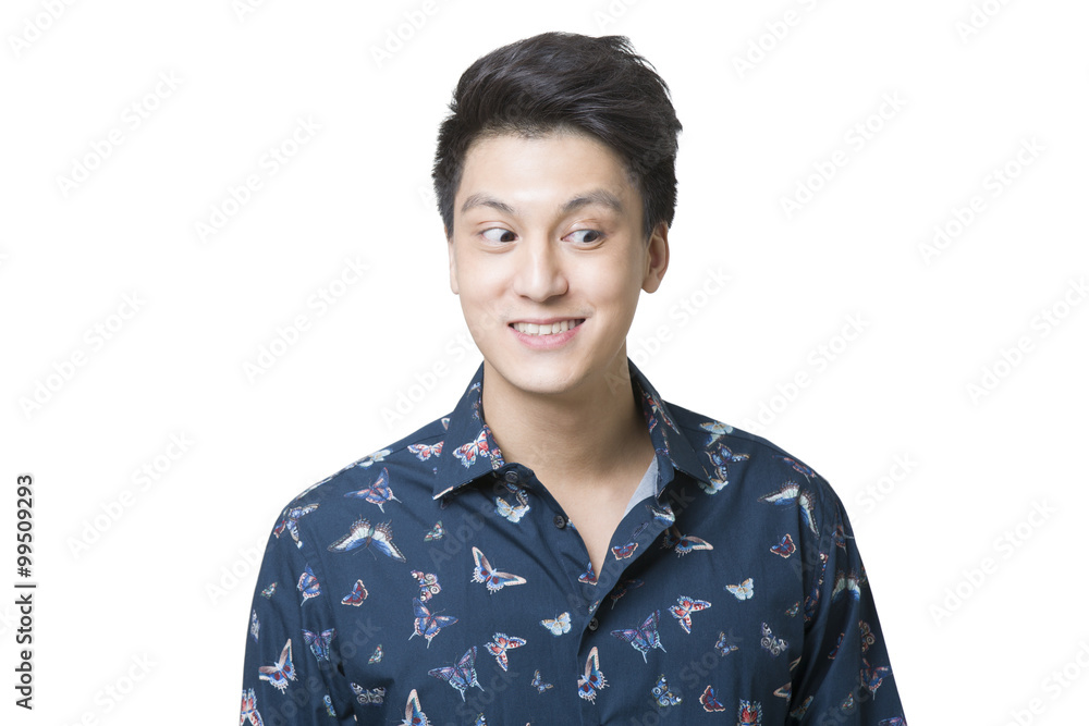 Young man with sideways glance