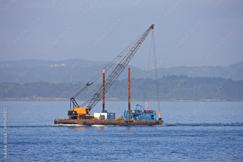 Crane on a barge