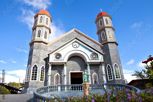 The colorful catholic church of Zarcero, Costa Rica photo