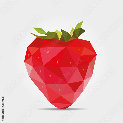 Polygonal Strawberry in Vector