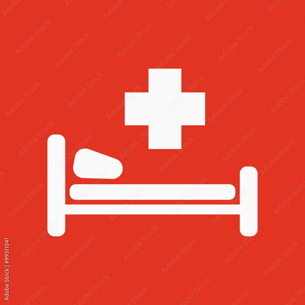 The hospital icon. Ambulance and presentation, medicine, treatment symbol. Flat The hospital icon. Ambulance and presentation, medicine, treatment symbol. Flat
