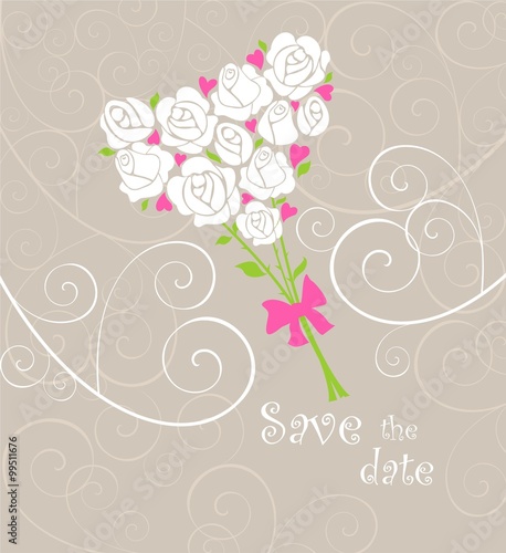 Greeting card with wedding bouquet