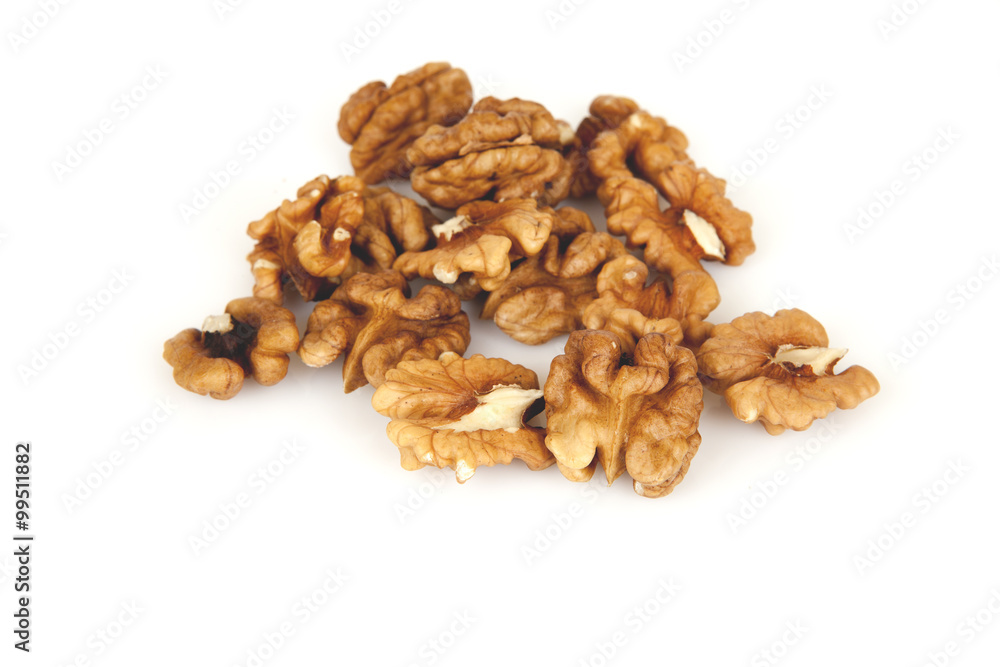 walnuts on a white background walnuts on a white background