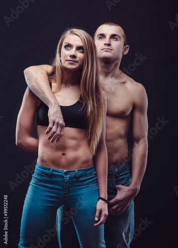Sporty woman and man