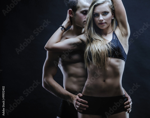 Passionate woman and man