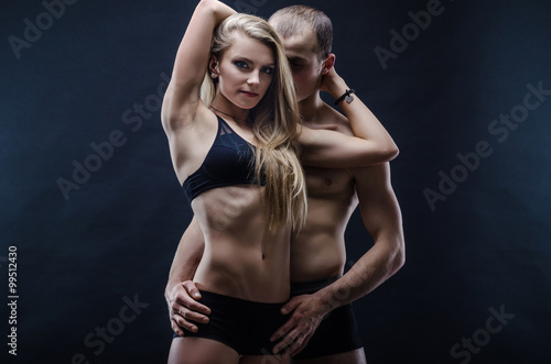 Passionate woman and man