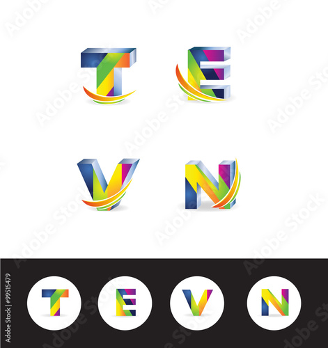 3d letter logo icon alphabet