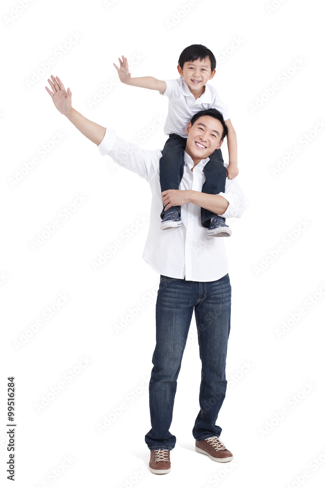 Happy moment between father and son Happy moment between father and son