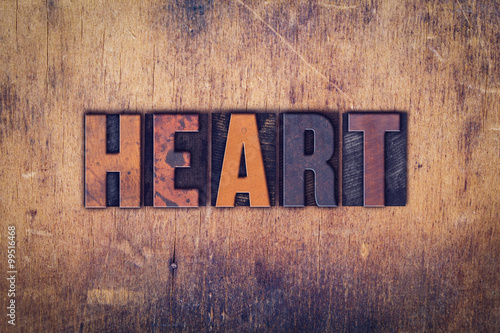 Heart Concept Wooden Letterpress Type