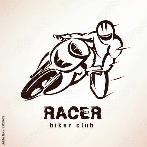 racer, sport bike symbol, motorcycle emblem