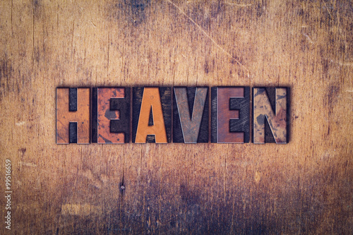 Photos Heaven Concept Wooden Letterpress Type