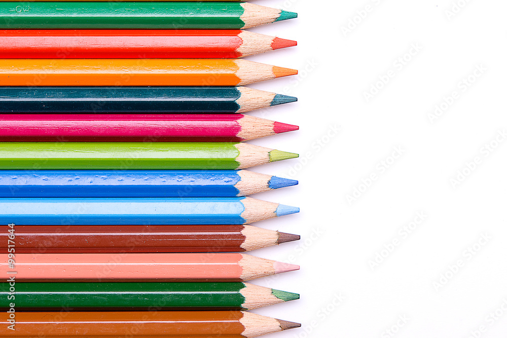 Fototapeta premium Group of color pencils select focus