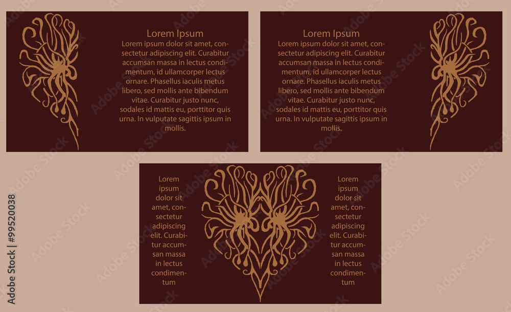 Set of three banners with hearts. Valentine's Day. Set of three banners with hearts. Valentine's Day.