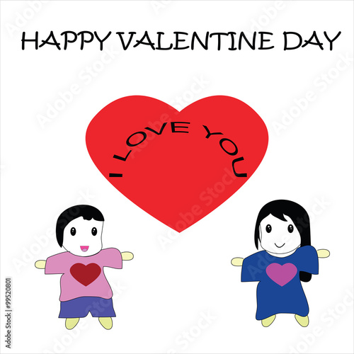 Art design cartoon for happy valentine day