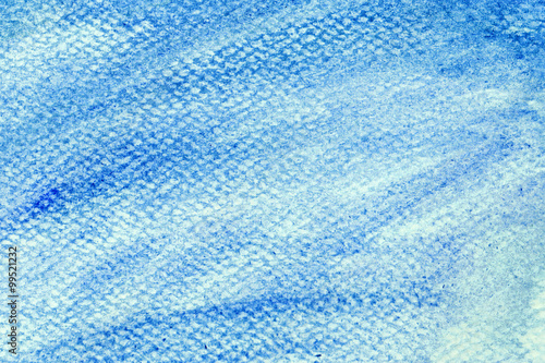 Blue watercolor paint on canvas. Abstract art background.