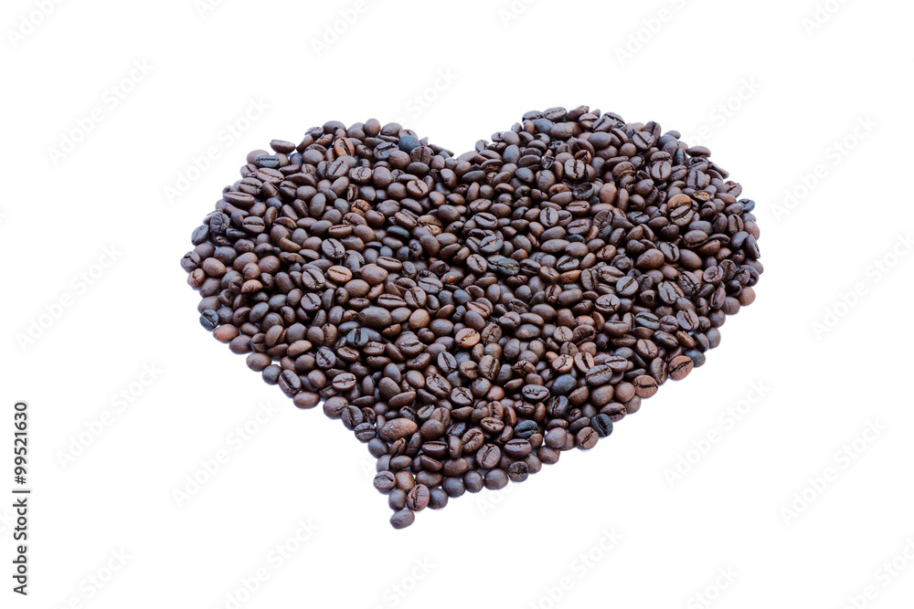 coffee beans heart shaped on white background coffee beans heart shaped on white background