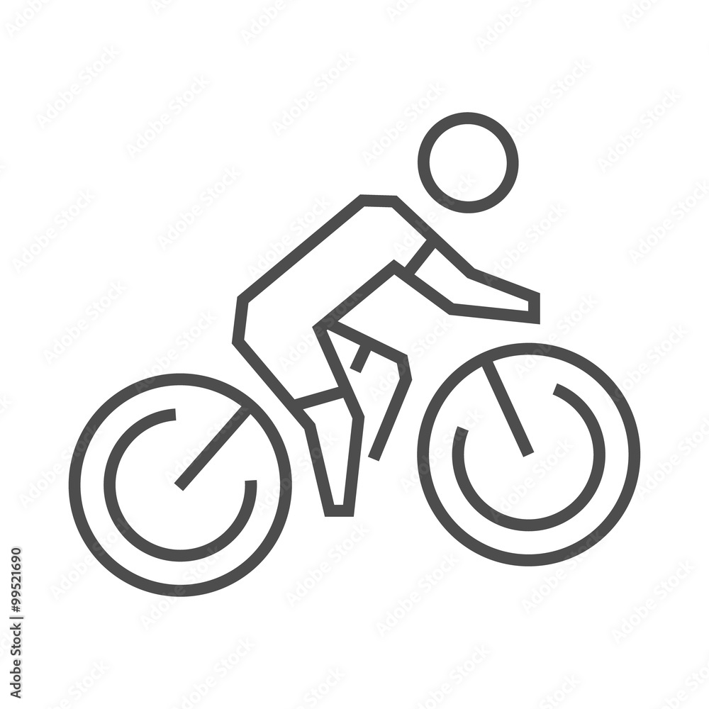 Line and flat cycling logo. Vector cycling icon. Cyclist silhoue Line and flat cycling logo. Vector cycling icon. Cyclist silhoue