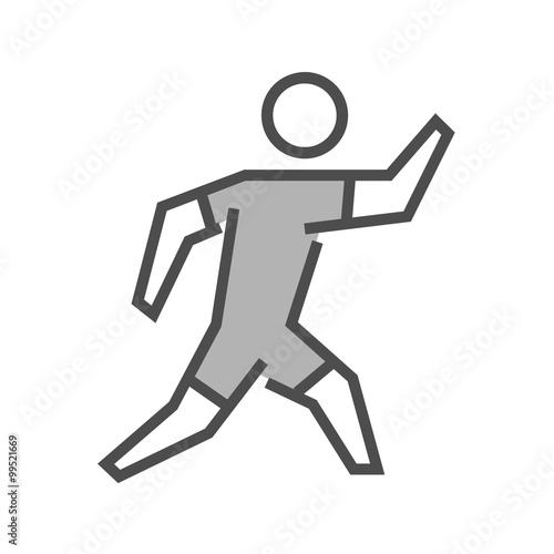 Line and flat running logo. Vector running icon. Runner silhouet