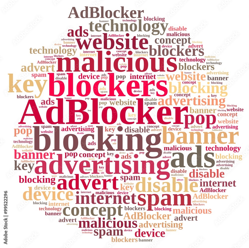 Fototapeta premium Word cloud on ad blockers.
