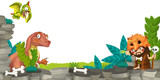 Cartoon prehistoric frame - illustration for the children