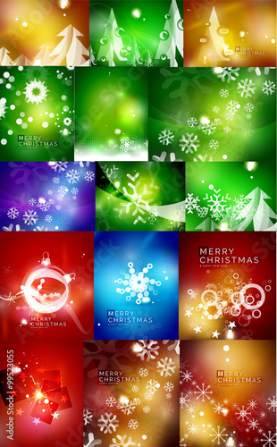 Mega set of shiny Christmas cards