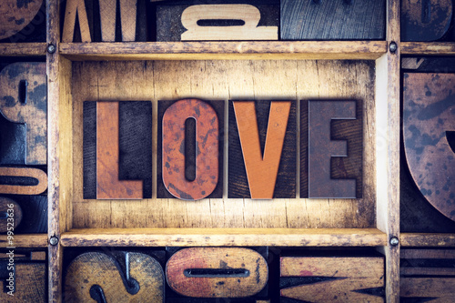 Love Concept Letterpress Type