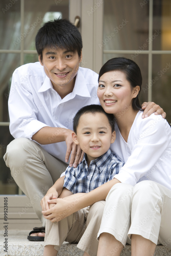 Portrait of a family of three