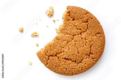 Fotografia Single round ginger biscuit.