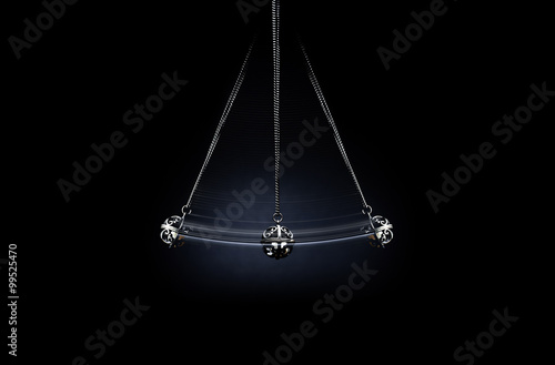 Hypnosis.
A silver pendulum swings on a dark background and symbolizes the hypnosis.
 photo