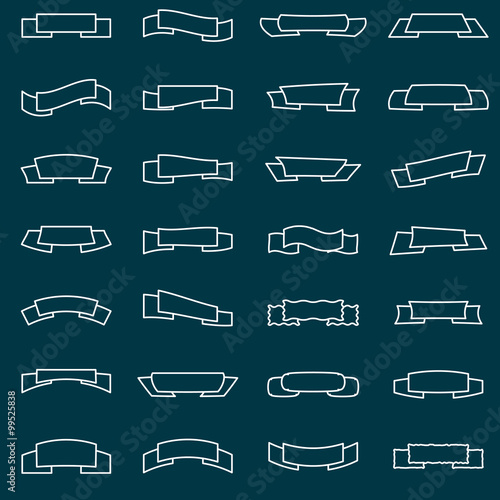 Set of modern ribbons for design