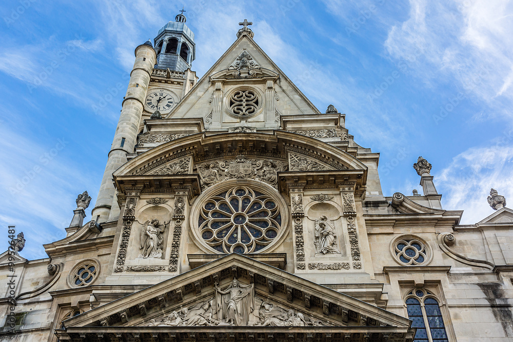 Church of Saint-Etienne-du-Mont near Pantheon. Paris, France.