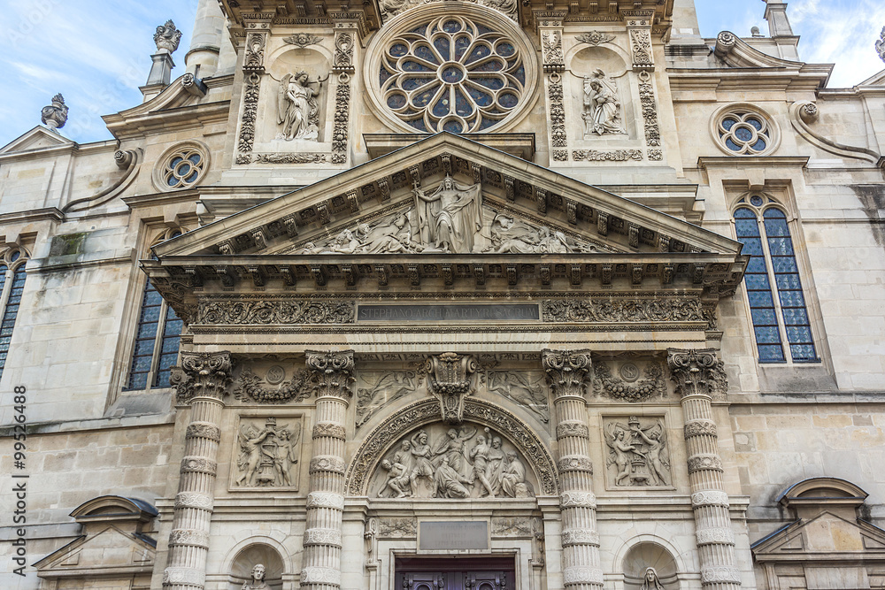 Church of Saint-Etienne-du-Mont near Pantheon. Paris, France.
