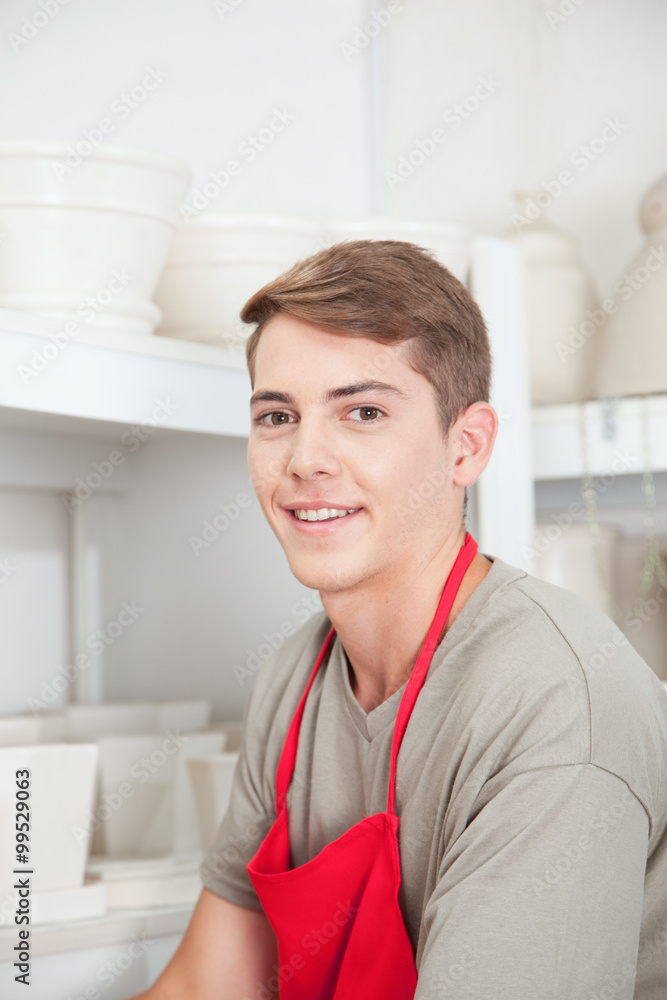 Male portrait in a ceramics shop Male portrait in a ceramics shop