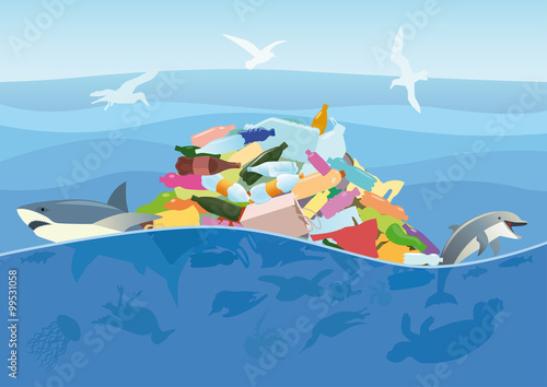 Mortalities of marine animals and birds of plastic trash