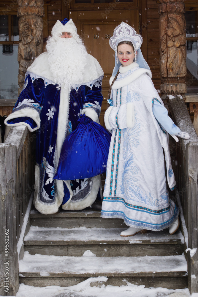 Russian Christmas characters: Ded Moroz (Father Frost) and Snegu Stock  Photo | Adobe Stock