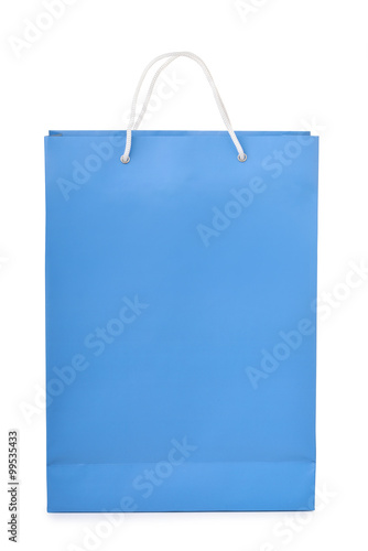 Blue paper shopping bag