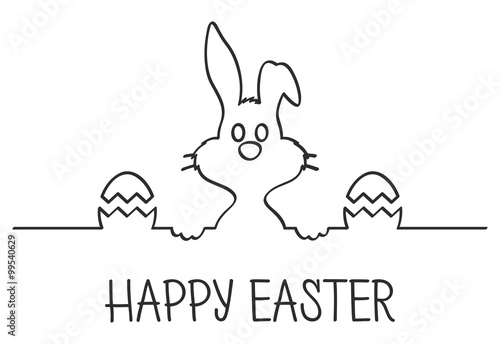 Easter bunny with eggs silhouette background