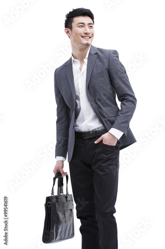 Fashionable businessman on the move