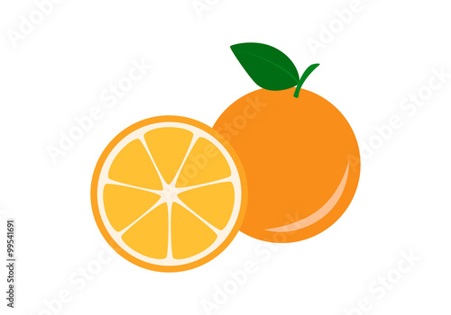 Flat icon fruit orangeFlat icon fruit orange