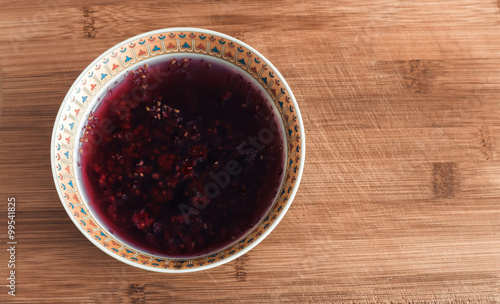 Plate with raspberry jelly © Syomin_Nikita