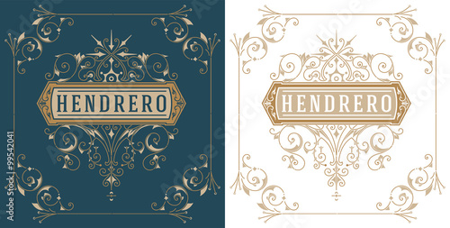 Vintage logo and frame template