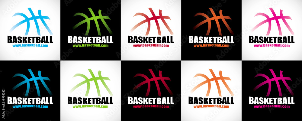 Naklejka premium logo basket design sobre