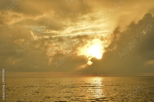 The sun rise in the morning seaside beautiful
